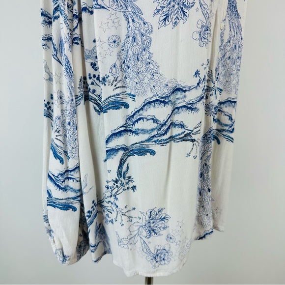 Free People Metallic Blooms Oversized Button Front Top Size XS - Picture 7 of 11